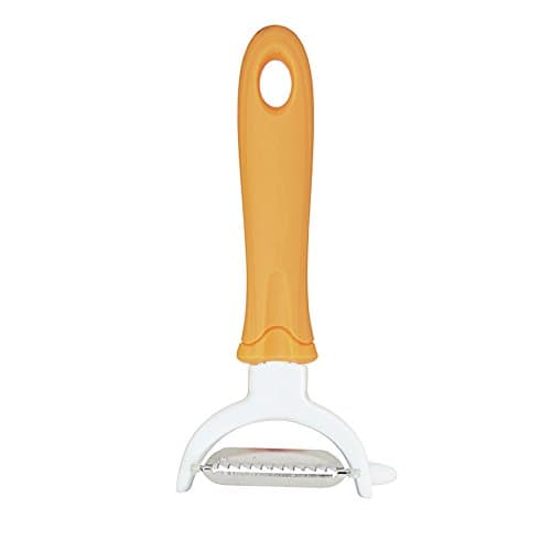 Image of KitchenCraft Healthy Eating Soft-Grip 2-in-1 Julienne Peeler, 16.5 cm (6.5") - Orange