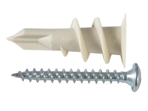 Image of Forgefix Nylon Plasterboard Fixing 4.5 x 35mm ForgePack 6, suitable for use in most types of hollow walls and plasterboard. Nylon speed plugs can be used in electrical installations.