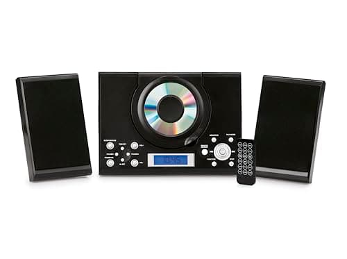 Image of Grouptronics CD Player with Speakers - HiFi System for Home with Radio, USB, MP3, Clock Alarm & Remote - Compact Stereo System with Wall Mount Design - Small CD Players for Home - GTMC-101