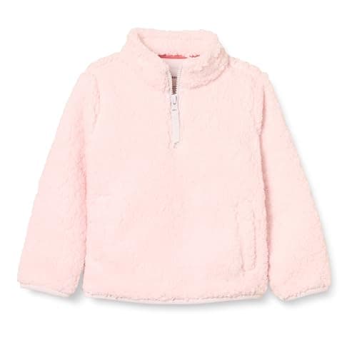 Image of Amazon Essentials Girls' Sherpa Fleece Quarter-Zip Jacket, Light Pink, 8 Years