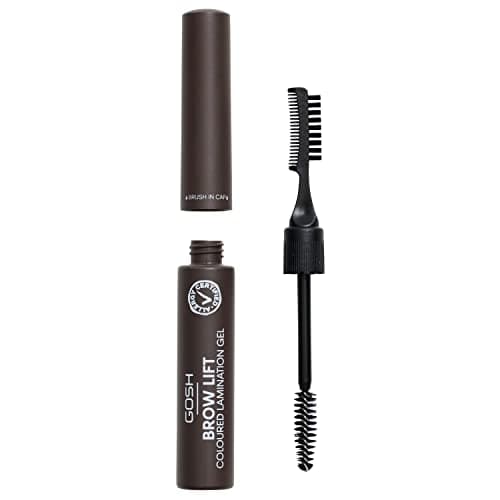 Image of GOSH Brow Lift Lamination eyebrow gel with colour, vegan I fixing gel for quick flawless brow styling, with salon effect I perfume-free and long-lasting I suitable for allergy sufferers I Dark Brown