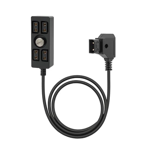 Image of Chikoni D-tap Male to 4 Port Female Splitter Power Cable Hub Connector Suitable for Anton Bauer V-Mount ARRI RED Camera TILTA Steadicam IDX Battery, Straight Cable for D-Tap outputs, 47inch