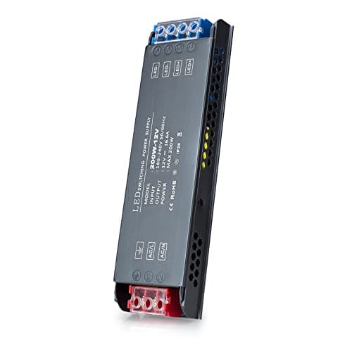 Image of 240V to 12V Transformer, BRIMETI LED Driver 12V 200W LED Transformer AC 240V to DC 12 Volt 16,64A Ultra Slim Power Supply Constant Low Voltage Switching, Adapter for Strip Light Cabinet Lights