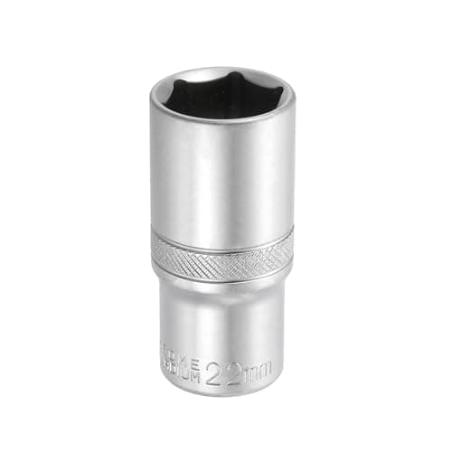Image of sourcing map 6 Points Deep Socket 3/8" Drive 22mm Deep Metric CR-V Steel Polished Nickel Plating Impact Sockets 64mm / 2.5" Long Flip Sleeve Tool for Home Auto Nuts Bolts Repair