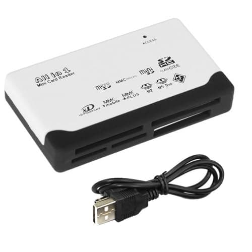 Image of Multibao All in One Multi Card Memory Reader Adapter for Micro SD SDHC M2 MMC XD CF MS with External USB- White