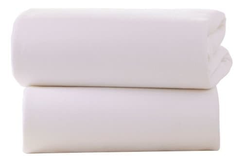 Image of Clair de Lune Crib Cotton Jersey flat Sheets to fit moses 30 x 74cm, (Pack of 2, White)