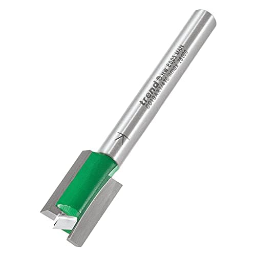 Image of Trend CraftPro Straight Two Flute Router Cutter Bit, 1/4 Inch Shank, 12mm Cut Diameter & 19mm Cut Length, Tungsten Carbide Tipped, C019AX1/4TC, Silver