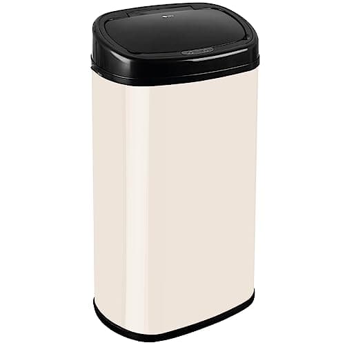 Image of Dihl 58 Litre Cream Motion Sensor Bin with Stylish Black Lid – Modern, Touchless, Convenient and Hygienic Waste Management Solution for Kitchen, Office, Home, Bedroom