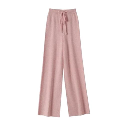 Image of Wool Knitted Wide-Leg Pants for Women Loose All-Matching Soft Glutinous Thickened Straight Long Pants for Outer Wear