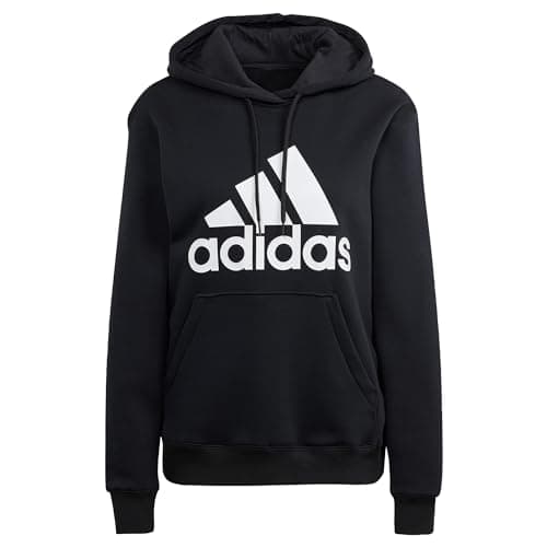 Image of adidas Women's Essentials Big Logo Regular Fleece Hoodie, Black/White, L