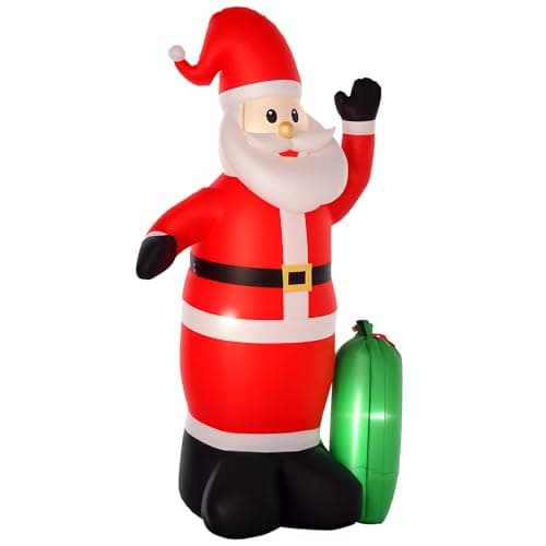 Image of HOMCOM 7.5ft Inflatable Christmas Santa Claus with LED Air Blown Xmas Décor Holiday Outdoor Yard Decoration