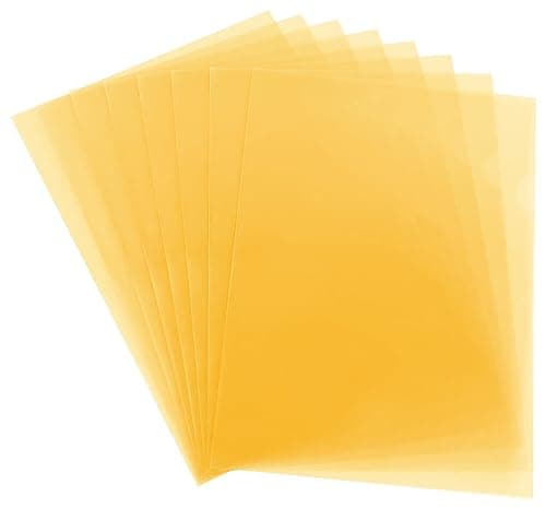 Image of (100 Pcs) A4 Cut Flush - Open Top & Side Files L Type Folder to Protect Files 12mm Transparent Plastic Wallet Sleeves Gloss & Plain Project Presentation Cover Thumb Notch for Paper Storage (Orange)