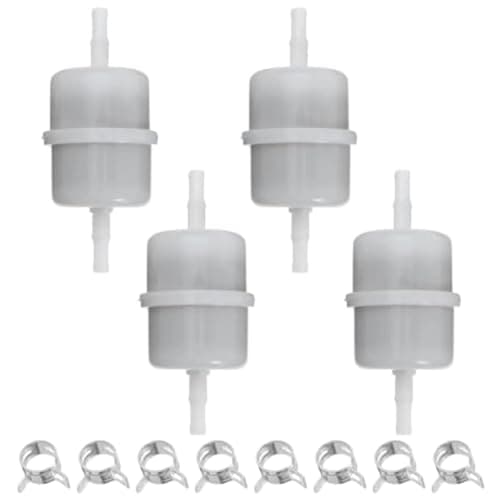 Image of EaseSunny Fuel Filter, Fuel Line Filter, Lawn Mower Parts, 4-Pack with Clips, for CH18-CH20, CV670-CV1000, 1/4" Hose