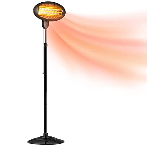 Image of DONYER POWER Electric Quartz Patio Heater Garden Heater Waterproof Outdoor Free Standing 2000W