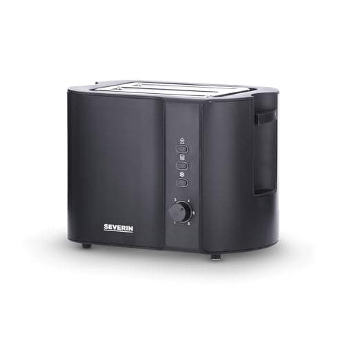 Image of SEVERIN Automatic 2-Slot Toaster, 800 W, Up to 2 Slices, With Burnishing Degree Adjustment & Defrost Function, Black, AT 9552