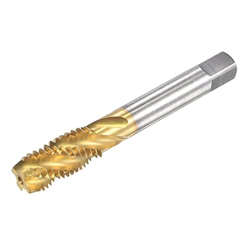 Image of sourcing map Spiral Flute Threading Tap M14 x 2, Metric HSS (High Speed Steel) Titanium Plated Machine Thread Screw Tap 4 Flutes Tapping Tool H2 Tolerance