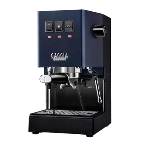 Image of Gaggia Classic E24 Evo Pro Manual Espresso Coffee Machine Maker with Brass Boiler & Solenoid Valve - Classic Blue