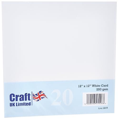 Image of Craft UK 2019 12X12 Card, White, pack of 20 sheets