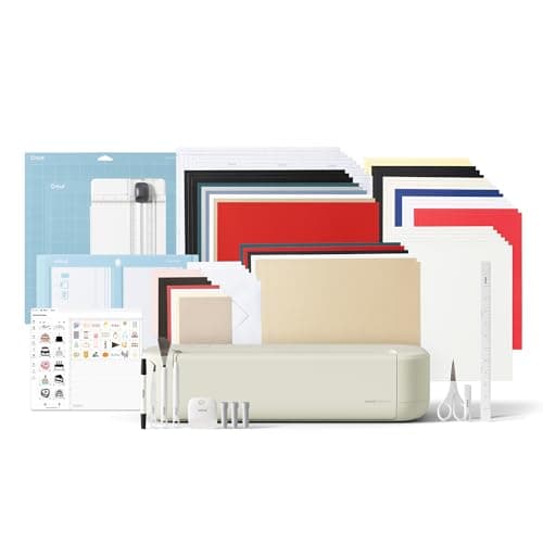 Image of Cricut Explore® 5 Deluxe Bundle + Digital Content. Smart Cutting Machine - perfect for projects like custom vinyl decals, T-shirts, full-color stickers, cards, and more.