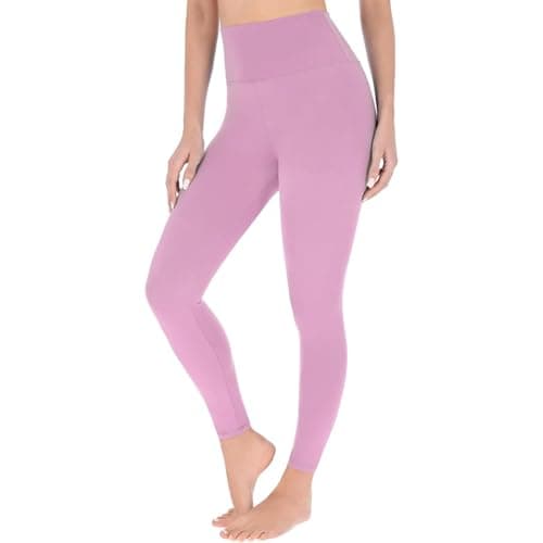 Image of Futuro Fashion High Waisted Leggings - Buttery Soft Casual Stretchy Non-See-Through Leggings for Women - UK S-XXL Baby Pink