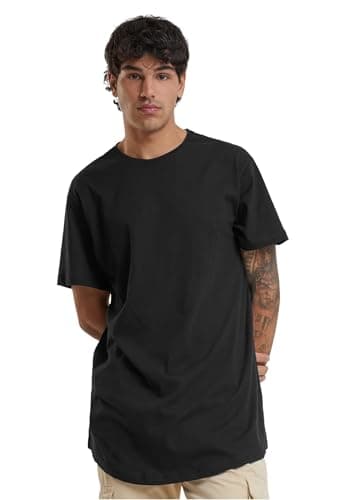 Image of Urban Classics Men's Shaped Long T-Shirt, Black (Black), X-Large (Manufacturer Size: XL)