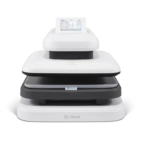 Image of LOKLIK Impress™ Auto 2-Smart Heat Press Machine - T-Shirt Printing Machine for Sublimation Printing with Large 38 x 38 cm Plate - HTV Heat Transfer Sublimation Vinyl - Daisy White