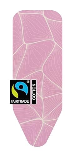 Image of Brabantia Ironing Board Cover C (Lilac Waves), 124 x 45 cm with 2 mm Foam Padding, Steam Iron Compatible Ironing Board Coverlet, Padded Cover Made From Fairtrade Material