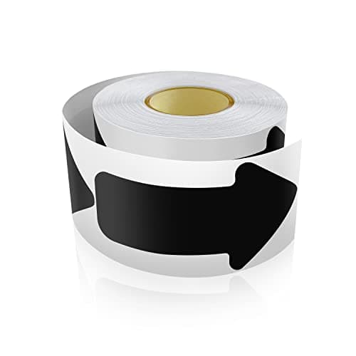 Image of Arrow Floor Stickers Vinyl 5 x 10 cm Self-adhesive Direction Arrows Sign Waterproof Removable 200 Labels per Roll Black