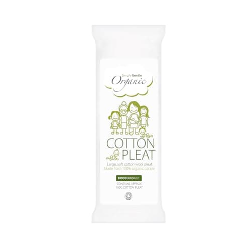 Image of Simply Gentle Organic Cotton Wool Pleats – Ultra-Soft, Lint-Free & Absorbent | Large, Gentle Pleats for Baby Care, Wound Care & Skincare | Ready-to-Use, Eco-Friendly & Sustainable - (100g)