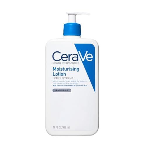 Image of CeraVe Moisturising Lotion With Hyaluronic Acid and 3 Essential Ceramides for Dry to Very Dry Skin, Face & Body Lotion, Lightweight, Fast-Absorbing, Dermatologist Developed, 562 ml