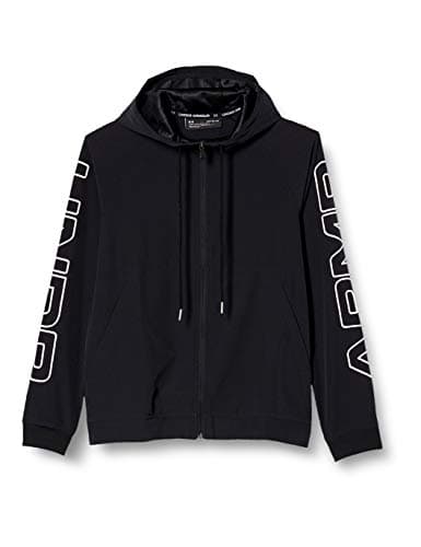 Image of Under Armour Baseline FZ Woven Jacket - Black/White, Small