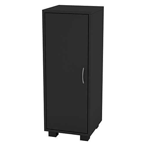Image of URBNLIVING 1 Door Wooden Hallway Side Cabinet Living Room 2 Shelves Storage Furniture Unit (Black)