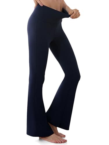 Image of GroYolan Flared Leggings for Women High Waisted Bootcut Yoga Pants Comfy Lounge Yoga Trousers for Workout Casual Office Navy