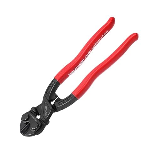 Image of HAUTMEC Mini Bolt Cutters 200mm(8 inch), High Leverage Compact Bolt Cutter, Anti-Slip Comfort Grip, CRV Steel Blade with Recess, Cuts Rods, Bolts, Wires, Cables, Rivets, and Chains, HT0463-UK