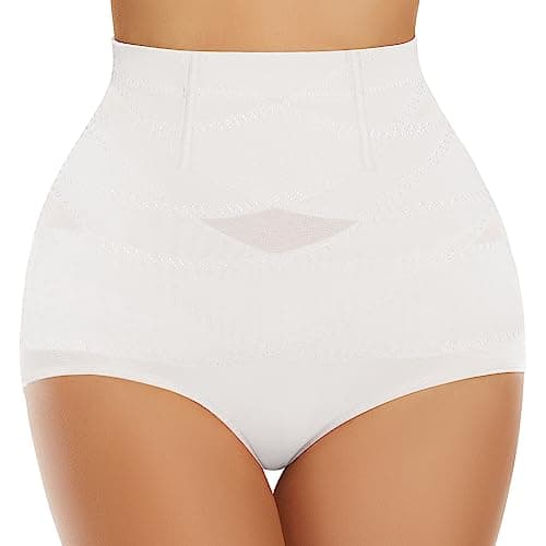 Image of YADIFEN Body Shaper for Women Tummy Control Knickers High Waist Shapewear Slimming Underwear Breathable Butt Lifter Panties Cozy Control Briefs L White