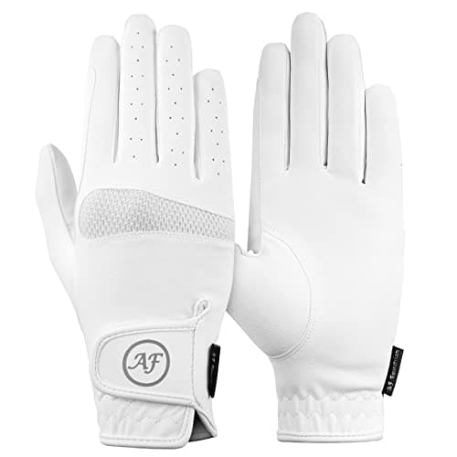 Image of AFE Ladies Horse Riding Equestrian Sereno Leather Gloves breathable White (Small)