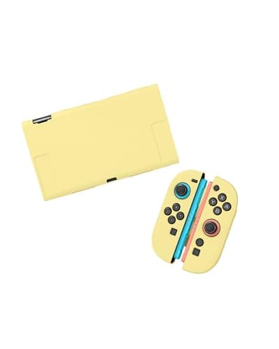 Image of Case for Nintendo Switch 2, yystao TPU Protective Frosted Cover Compatible with Nintendo Switch 2, Matte Finish Split Protective Case, Dock-Compatible, Yellow
