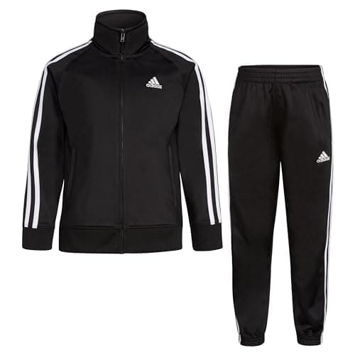 Image of adidas Tricot Tracksuit Jacket Jogger Pant Set Training Suit Children and Youth, Classic Black, 4