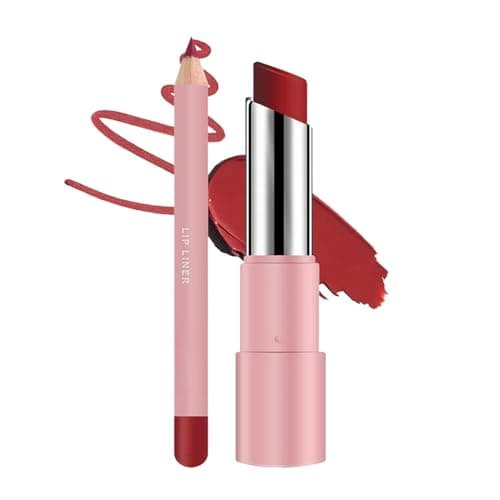 Image of 2-in-1 Red Lip Liner & Lipstick Set, Matte Waterproof Lip Kit With Smudge-Proof & Long-Lasting Formula, Perfect For Date Night & Parties, Gifts For Women & Teenage Girls (Vintage Red)