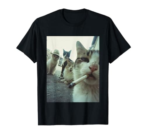 Image of Smoking Cat Meme Funny Gifts for Men Women T-Shirt
