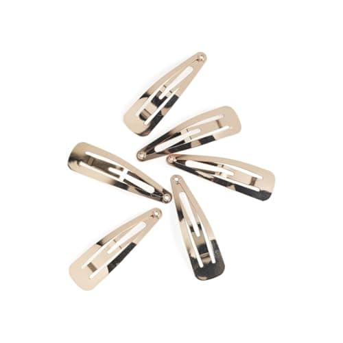 Image of Manicare 6 Gold Snap Clips, Metallic Sleepies, Snag Free, Non-Slip Hair Grips, Metal Hair Barrettes, Hair Accessories, Beauty Accessory, Hair Slides For Sectioning, Decorating And Holding Back Hair