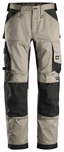 Image of Snickers Workwear Men's Allroundwork Stretch Loose Fit Work Pants, Khaki/Black, 36W x 30L