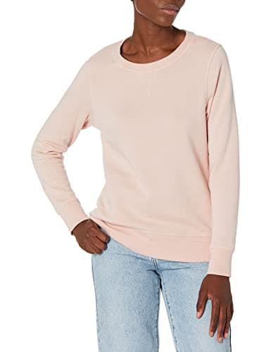 Image of Amazon Essentials Women's Fleece Crewneck Pullover Sweatshirt (Available in Plus Size), Light Pink, M