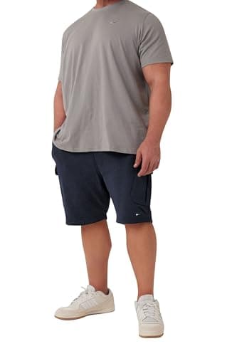 Image of BadRhino Big & Tall Navy Essential Cargo Jogger Shorts - Men's - Plus Size Curve