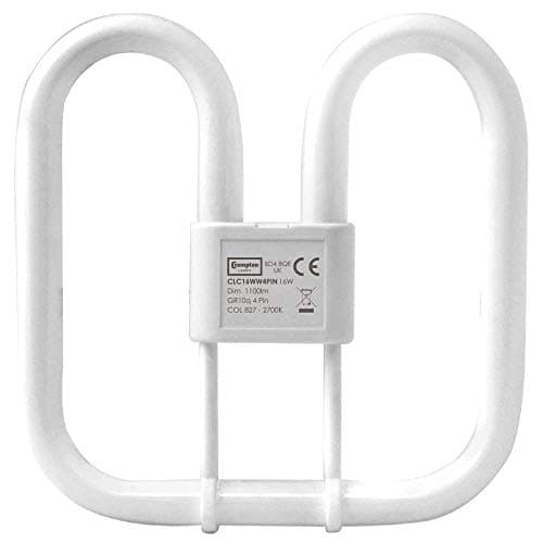 Image of Crompton Lamps CFL 2D 16W GR10q Dimmable 2700K Warm White Frosted 1100lm 4-Pin Energy Saving DD Compact Fluorescent CC Slim Opal Light Bulb