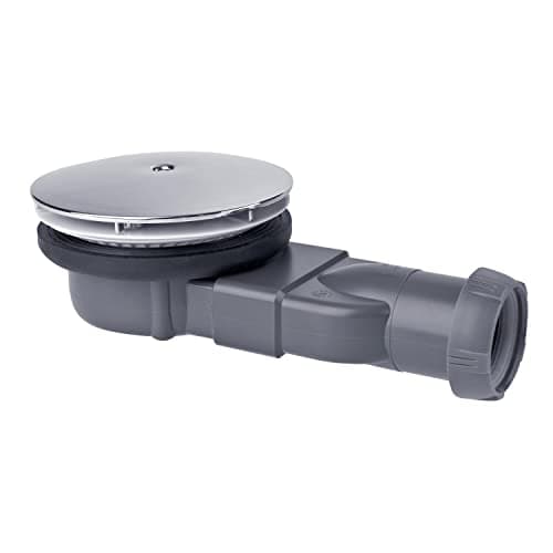 Image of Wirquin 30719686 Slim Extra-Flat Shower Drain for Extra-Flat Trays ø90 with ABS Membrane and Dome, Grey