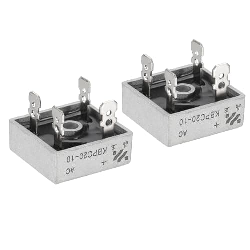 Image of PATIKIL KBPC20-10 Rectifier Diode, 2 Pcs Bridge Rectifier 20A 1000V Electronic Silicon Diodes for Converting AC Power to DC Power, White