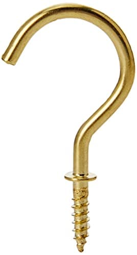 Image of Merriway® BH01117 (10 Pcs) EB Brass Plated Shouldered Cup Mug Hooks, 38 mm (1.1/2 Inch) - Pack of 10 Pieces
