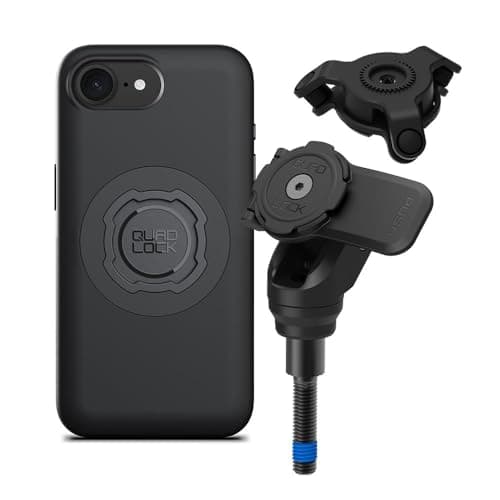 Image of Quad Lock Handlebar Clamp PRO Motorcycle Phone Mount with Vibration Dampener and MAG Phone Case for iPhone 17e/16e
