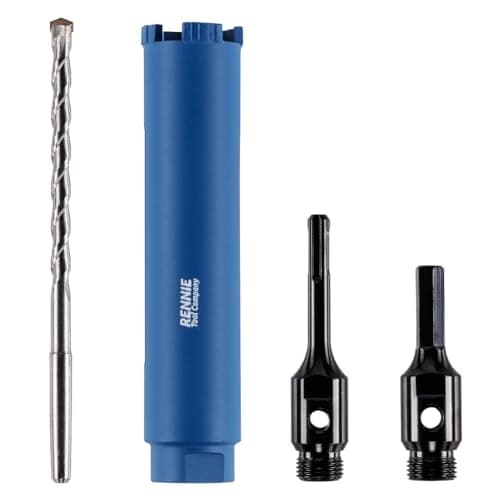 Image of 38mm x 150mm Long Diamond Core Drill Bit Set Includes SDS Adapter, Hex Shank Adapter & Centre Drill Bit. To Be Used In Concrete Masonry Brick Block Stone Granite Diamond Drill Bit Core Accessories